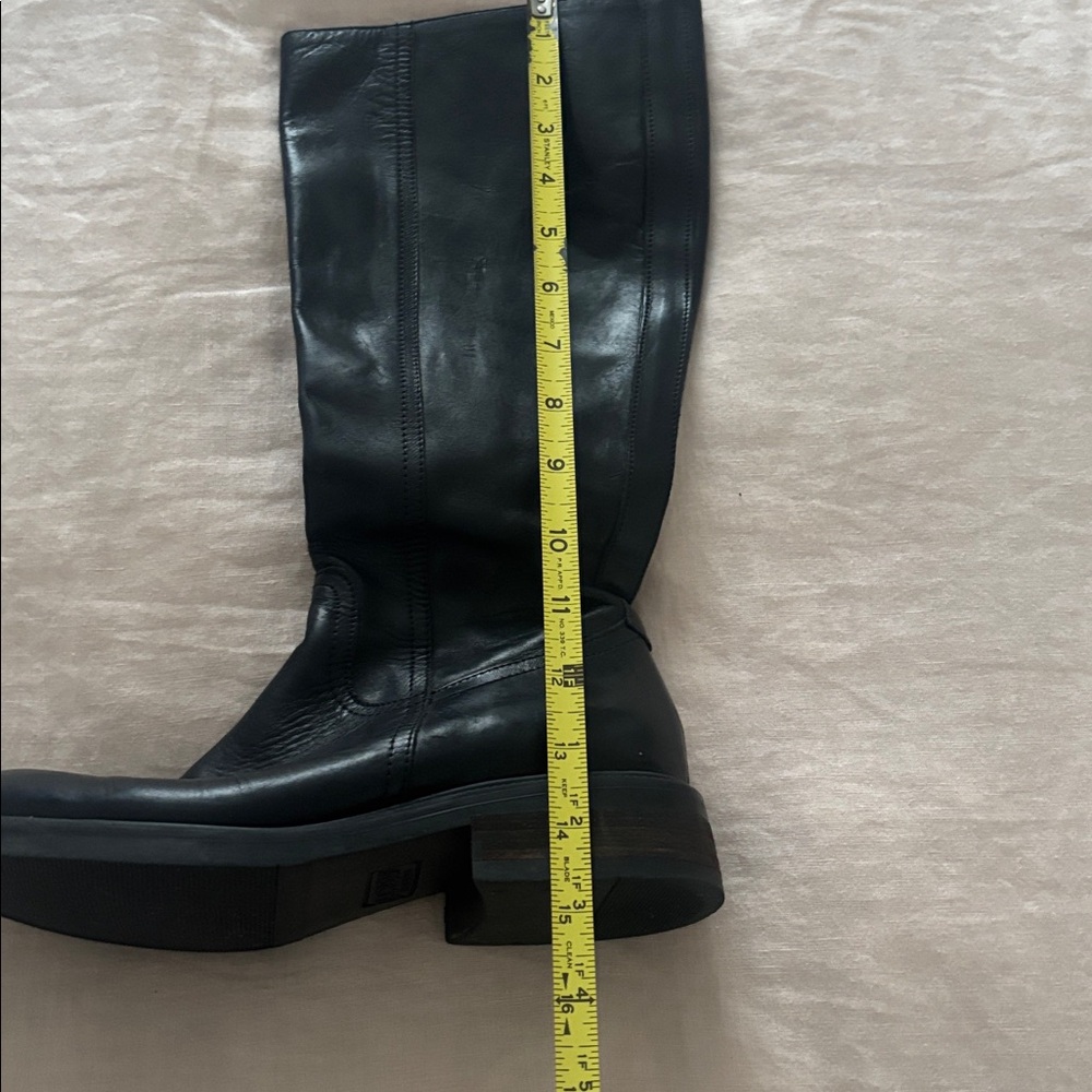 J. Crew Black Leather riding Boots equestrian fall side zipper 6 made in Italy - Picture 10 of 10